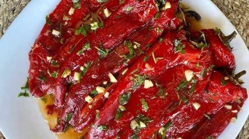 🥗 Salata od pečenih paprika sa belim lukom i peršunom